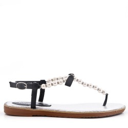 Sandalias sandalias planas para mujer en piel de imitación de cuero