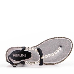 Sandalias sandalias planas para mujer en piel de imitación de cuero