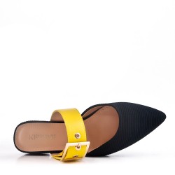 Sandale pointues plat en mix matière pour femme