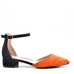 Sandale pointues plat en simili daim pour femme