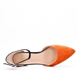 Sandale pointues plat en simili daim pour femme
