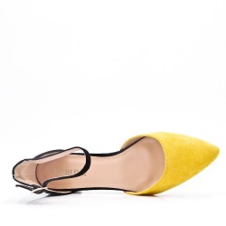 Sandale pointues plat en simili daim pour femme