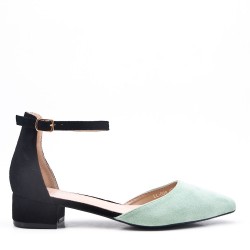 Sandale pointues plat en simili daim pour femme