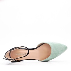Sandale pointues plat en simili daim pour femme