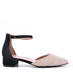 Sandale pointues plat en simili daim pour femme