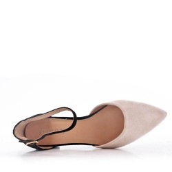 Sandale pointues plat en simili daim pour femme