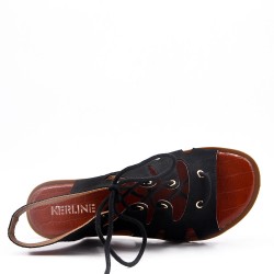 Sandale plat en en simili daim pour femme