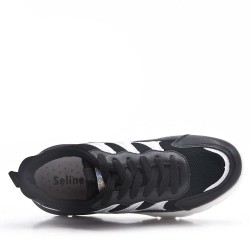 Women's faux leather lace up sneaker