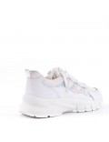 Women's faux leather lace up sneaker