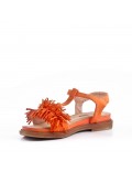 Flat sandals in faux suede for women