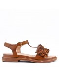 Flat sandals in faux suede for women