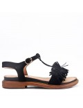 Flat sandals in faux suede for women
