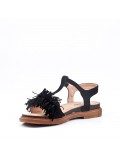 Flat sandals in faux suede for women