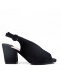 Faux suede heeled sandal for women