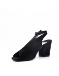 Faux suede heeled sandal for women