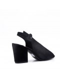 Faux suede heeled sandal for women