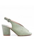 Faux suede heeled sandal for women