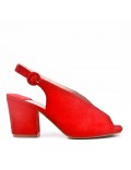 Faux suede heeled sandal for women