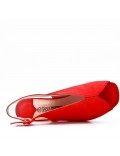 Faux suede heeled sandal for women