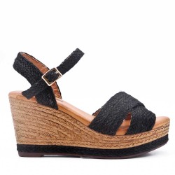 Wedge sandal with espadrille sole