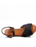 Wedge sandal with espadrille sole