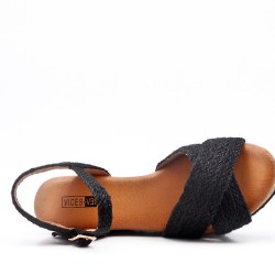 Wedge sandal with espadrille sole