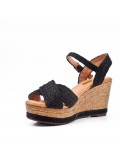 Wedge sandal with espadrille sole