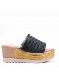 Wedge sandal with espadrille sole