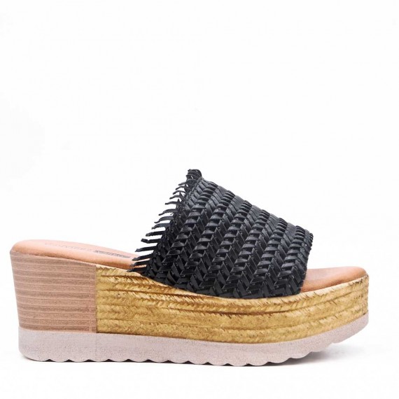 Wedge sandal with espadrille sole