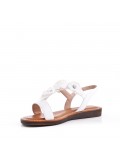 Flat sandals in a material mix for women