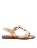 Flat sandals in a material mix for women