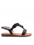 Flat sandals in a material mix for women