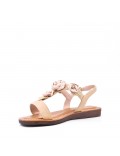 Flat sandals in a material mix for women