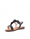 Flat sandals in a material mix for women