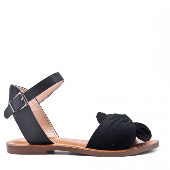 Flat sandals in a material mix for women