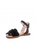 Flat sandals in a material mix for women