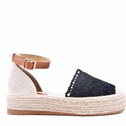 Faux Suede espadrilles in material mix for women