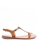 Flat sandals in faux leather for women