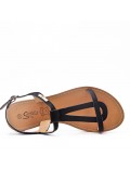 Flat sandals in faux leather for women