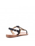 Flat sandals in faux leather for women