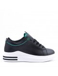 Women's faux leather lace up sneaker