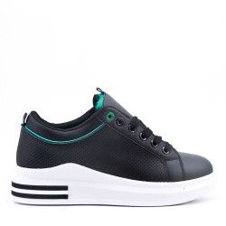 Basket à lacet en simili cuir pour femme