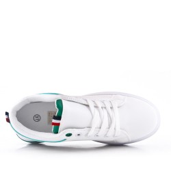 Zapatilla deportiva con cordones de piel sintética para mujer