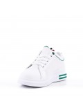 Zapatilla deportiva con cordones de piel sintética para mujer