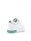 Zapatilla deportiva con cordones de piel sintética para mujer