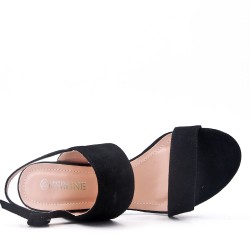 Sandale à talon en simili daim pour femme