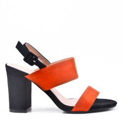 Sandale à talon en simili daim pour femme