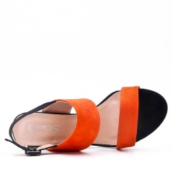 Sandale à talon en simili daim pour femme