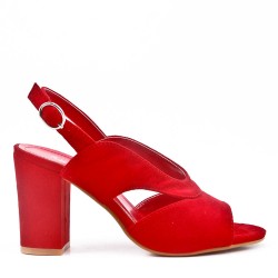 Sandale à talon en simili daim pour femme