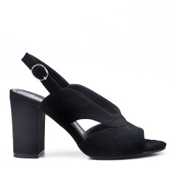 Sandale à talon en simili daim pour femme
